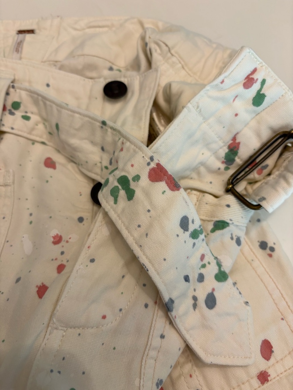 Free People ecru painter pant size 0 very oversized read retail $228 - Picture 8 of 13